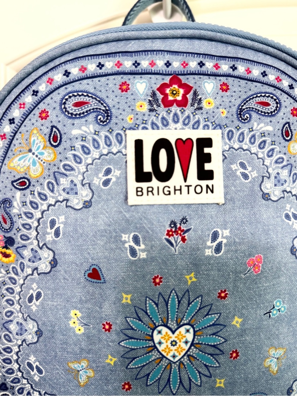 Brighton Bandana Love Backpack Blue Paisley Butterfly Print Mini Backpack - Picture 6 of 16